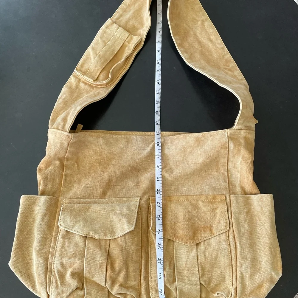 Free People Mustard Color Canvas Shoulder Bag - Picture 5 of 7